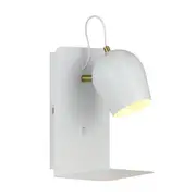 Sheena White Bedside Wall Light with Switch and USB Port
