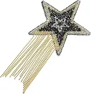 HOODANCOS Star Shape Rhinestone Applique Patch for DIY Clothing Accessories Durable Bling Iron Decoration for Jeans Hats Bags Creative Crafting for Fashion Repair
