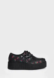 [T.U.K.] Black Cherry Print D-Ring Interlace Mondo Creepers