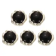 5pcs Silver White Pearl Buttons 20mm Plastic Round Sewing Craft Button #15