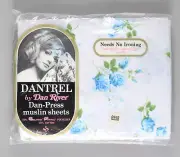 Vintage Dan River Dantrel Blue Rose Floral One Sheet Double Bed 81 X 104" NEW