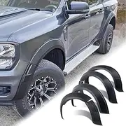 SUERAUTO4X4 Fender Flares for Ford Ranger 2022 2023 2024 2025 Next Gen XLT XLS XL Accessories, 35MM Extra Wide Body Kit Wheel Arches Protector Guard, Matte Black Car Exterior