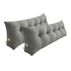 NNEAGS 2X 120cm Grey Triangular Wedge Bed Pillow Headboard Backrest Bedside Tata