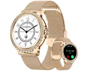 Smartwatch CHRONUS Women's Smartwatch with Bluetooth Call 1.32'' Smart Smartwatch Sports Music Player for Android iOS Gold