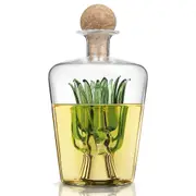Final Touch 850ml Agave Tequila Decanter Bottle Container w/ Cork Stopper Clear