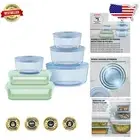 6-Pack Tinted Glass Food Storage Containers | BPA-Free Lids & Air-Tight Design
