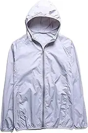 [Generic] Men Waterproof Jackets UPF 50+ Sun Protection Hoodie Jacket LightWeight Long Sleeve Shirts Hiking Outdoor Zipper Tops