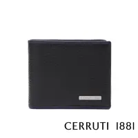 在飛比找momo購物網優惠-【Cerruti 1881】義大利頂級小牛皮4卡零錢袋短夾皮