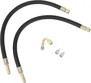 X AUTOHAUX 1Set 45 Degrees Copper Tire Valve Extension with Flexible Plastic 350mm Tire Valve Stem Extension for Car Motorcycle RV Truck Bike