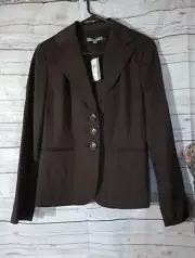 Ann Taylor Size 4 Brown Pin Striped Blazer, New With Tag Smart Dresser 3 Button