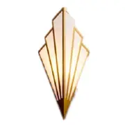 Led Retro Industrial Living Room Bedroom Linen Fan-Shaped Wall Lamp(Copper)