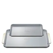 Caraway Non-Stick Ceramic Baking Sheet Duo with Gold Handles