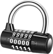 Zinc Alloy U-Shape Padlock, 5 Digit Dial Combination Password Code Lock, Resettable Heavy Duty