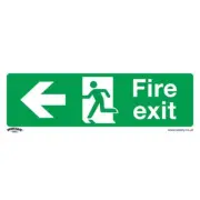 Sealey Safe Conditions Safety Sign - Fire Exit (Left) - Rigid Plastic - Pack of