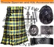 Cornish National Tartan 8 YARD Kilt & Accessories Scottish Men Custom Size Kilts