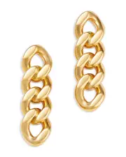 Moon & Meadow 14K Yellow Gold Miami Cuban Link Chain Drop Earrings