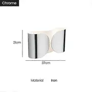 Flos Foglio Led Wall Lamp Modern Sconce Wall Light Indoor Decor For Bedroom Bedside Black Gold White Metal Wall Lamp Chrome cool white