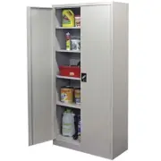 SA Stratco 2 Door Metal Storage Cabinet Locker Workshop Shelf for Garage Shed