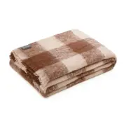 St Albans Mohair Throw Rug Blanket Mocha Check