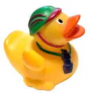 FREE SHIP - BIGGER CRUISING RUBBER DUCK BICYCLE HELMET and BOTTLE COLLECTIBLE 3"