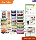 34 Pack Airtight Food Storage Containers Set, BPA free Meal Prep Containers &...