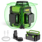 Laser Level 360, Self Leveling Rechargeable Green Beam 3x360° Cross Line Lase...