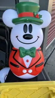 Christmas Mickey and Minnie Mouse Set Of 2 Disney Blow Mold Snowman Light Up 23”