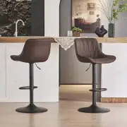 Bar Stools Set of 2, Faux Leather Padded Bar Stools Counter Height Swivel Bar Ch
