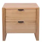 COTY SOLID MESSMATE 2 DRAWER BEDSIDE TABLE NATURAL