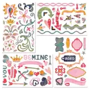 BasicGrey, Two Scoops Collection, Chip Stickers, Chipboard Valentines, Be Mine