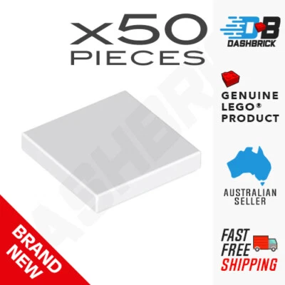 50 x Genuine LEGO® - Tiles 2 x 2, White - Part 3068b - BRAND NEW PARTS