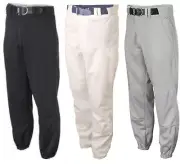 Rawlings BP350 Elastic Bottom Baseball Pants Youth/Adult:White/Black/Grey NWT