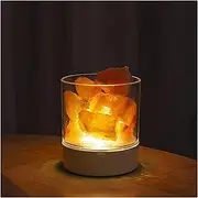 Natural Himalayan Salt Lamp, Led Crystal Desk Light, Air Purifier, Lava Atmosphere Lamp, USB Charging Flame Bedside Lamp, Table Lamp, Colorful Night Light for Bedroom