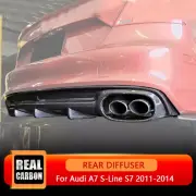 Fit for Audi A7 S-Line S7 2011-14 REAL CARBON Rear Bumper Lip Diffuser Body kit (for: Audi)