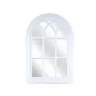 Maine & Crawford White 91.4x61cm Ceather Wooden Arched Hanging Window Mirror
