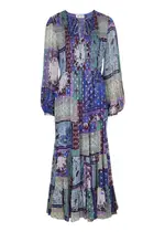 Rixo Lori Printed Chiffon Maxi Dress - Purple - M M