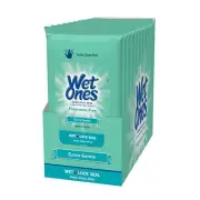 Wet Ones Sensitive Skin Hand & face Wipes Extra Gentle Fragrance Free 20 Packs