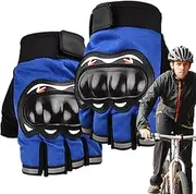 [Generic] Mountain Bike Gloves, Wheelchair Gloves,Anti-Slip Half Finger Bike Gloves with Hard Shell | Men's Bike Clothing for Motorcycles, Outdoor Fitness