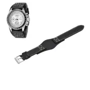 Decker CH2598 22mm Black Leather Watch Strap For Fossil