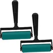 GRADENEVE 2pcs Drawing Rollers Durable Manual Craft Rollers for Coating Projects Comfortable Grip for Easy Use Art Supplies for Adults