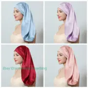 Women Mulberry Silk Long Sleep Caps Satin Hair Care Bonnet Sleep Nightcap
