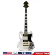LED Crystal Electric Guitar Rosewood Fretboard Maple Acrylic Guitar Body SG US