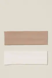 [Rubi] Rubi - 2Pk Soft Headband - White and titanium smooth OS WHITE AND TITANIUM SMOOTH