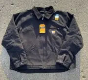 Carhartt Detroit Style Duck Blanket Lined Zip Up Canvas Jacket Size 2XL NWT BLK