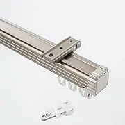 Aluminum Alloy Curtains Rails Room Divider, Wall Mounted Curtain Track with Roller Hooks, for Living Room Bedroom Room Divider(Wall Mounted,180Cm(5.9Ft))