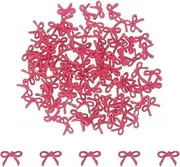uxcell 100Pcs Bow Nail Charms, 0.2" Cute Resin Mini Bows Decorations 3D Nail Bowknot for Birthday Party DIY Crafts Phone Case Jewelry Decoration, Rose Red