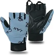 [NVT] Wheelchair Gloves 2023 Latest, Workout for Men Real Leather Palm Mobility Padded Breathable, Fingerless Bike with Anti-Slip Grip Lightweight Cycling Glove.