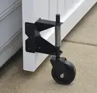 Wheel Caster Vinyl Wood Alu Gate Heavy Duty Spring Loaded Right BLACK Swing Gate