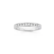 9ct White Gold Diamond Channel Set Band