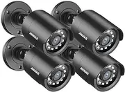 ANNKE 4 Pack 1920 TVL CCTV Surveillance Camera, 1080P HD Bullet Camera for Home Security Outdoor Indoor Use, 100 ft Night Vision with Infra-Red LED, IP66 Waterproof and Dust-Proof (Black)